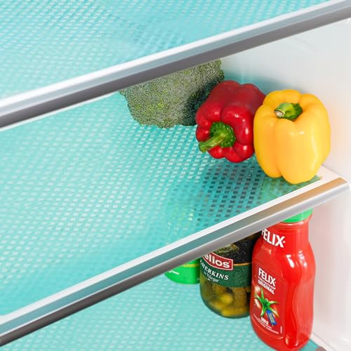 Bloss Refrigerator Liners Mats, Easy to Clean Fridge Liners, Washable Fridge Covers Pads, Shelf Liners for Kitchen Cabinets, Protect Freezer Shelves(Grid,18