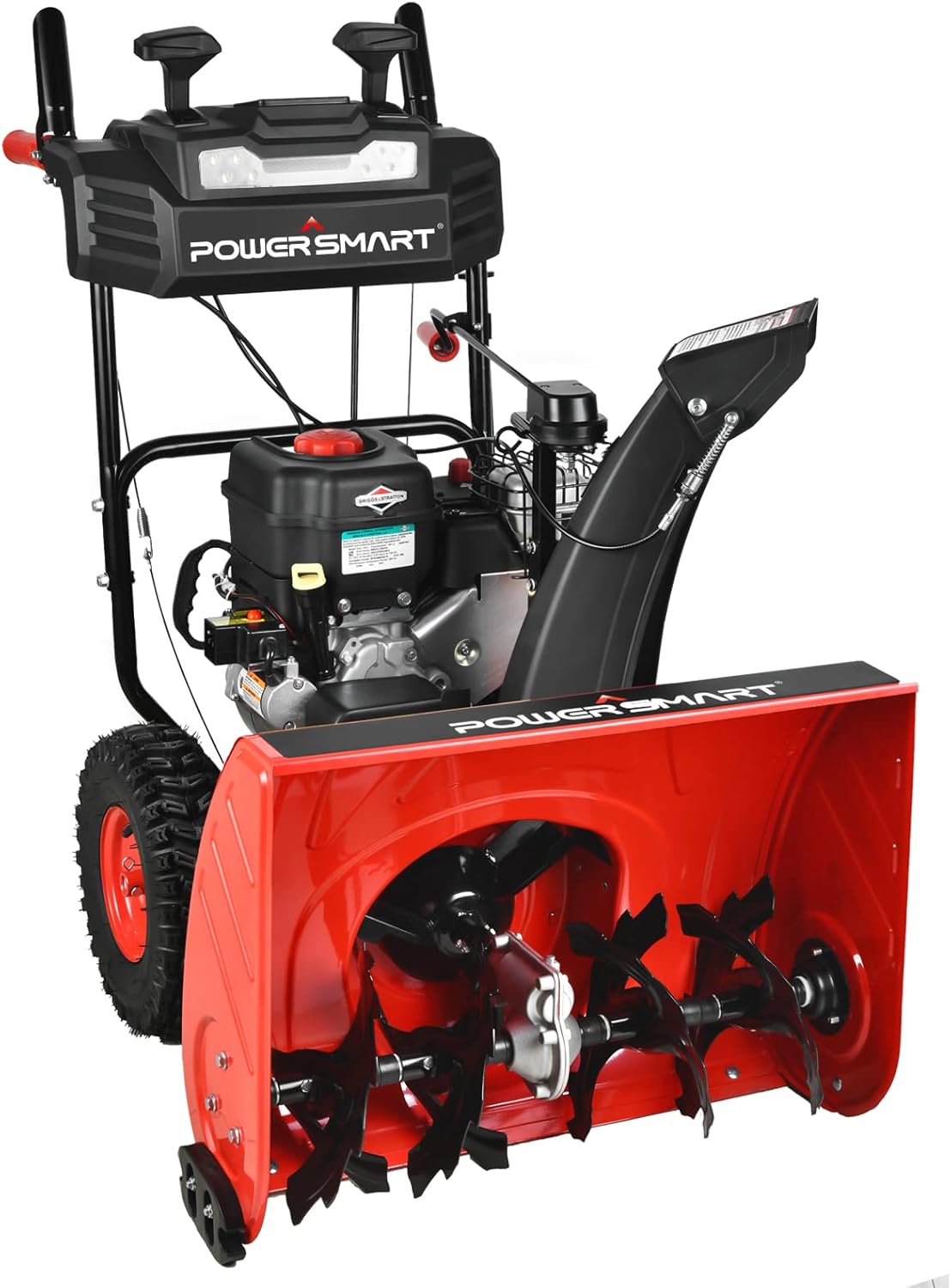 PowerSmart Snow Blower - 24-inch, 212cc Engine Gas Powered, 2-Stage Snow Blower, Corded Electric Start