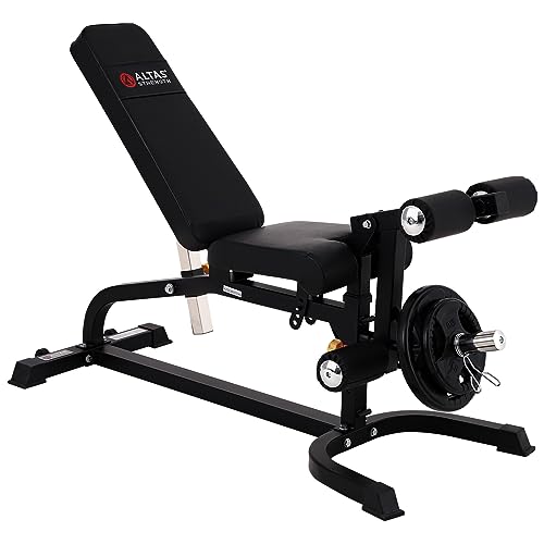 Altas Strength Adjustable Utility Bench Three Workout Stations In One Home Gym With Leg developer Preacher Curl Attachment Smith Machine Light Commercial Equipment 3018