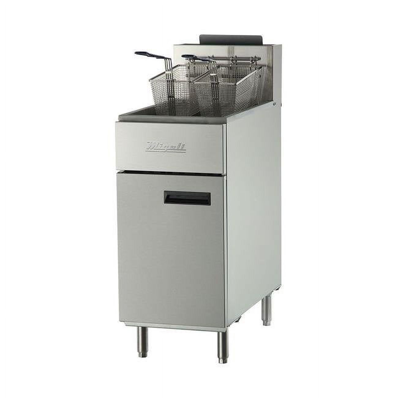Migali C-F50-LP 15.6 in. 50 lbs Competitor Series Liquid Propane Gas Fryer, Stainless Steel