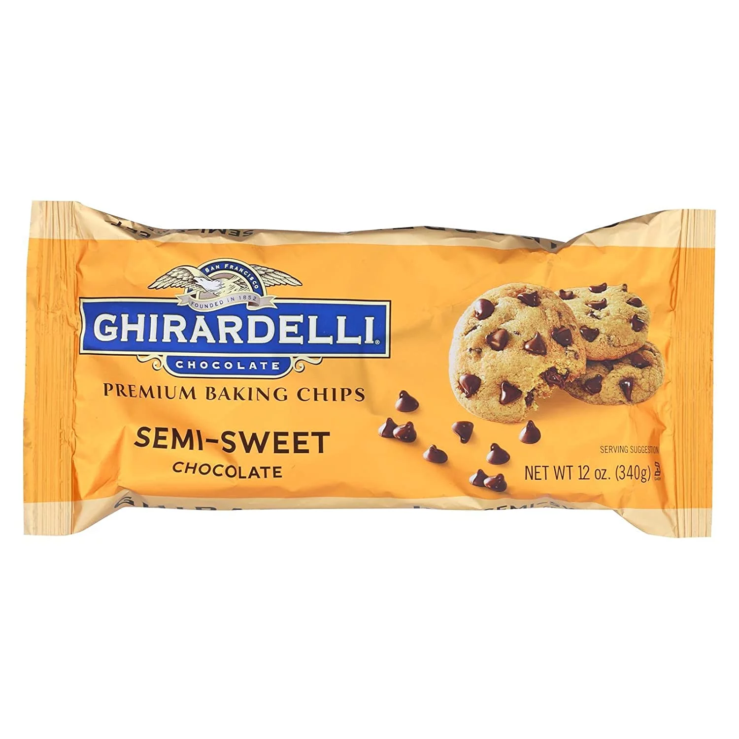 Ghirardelli Premium Baking Chips Semi Sweet Chocolate 12 oz Pack of 4
