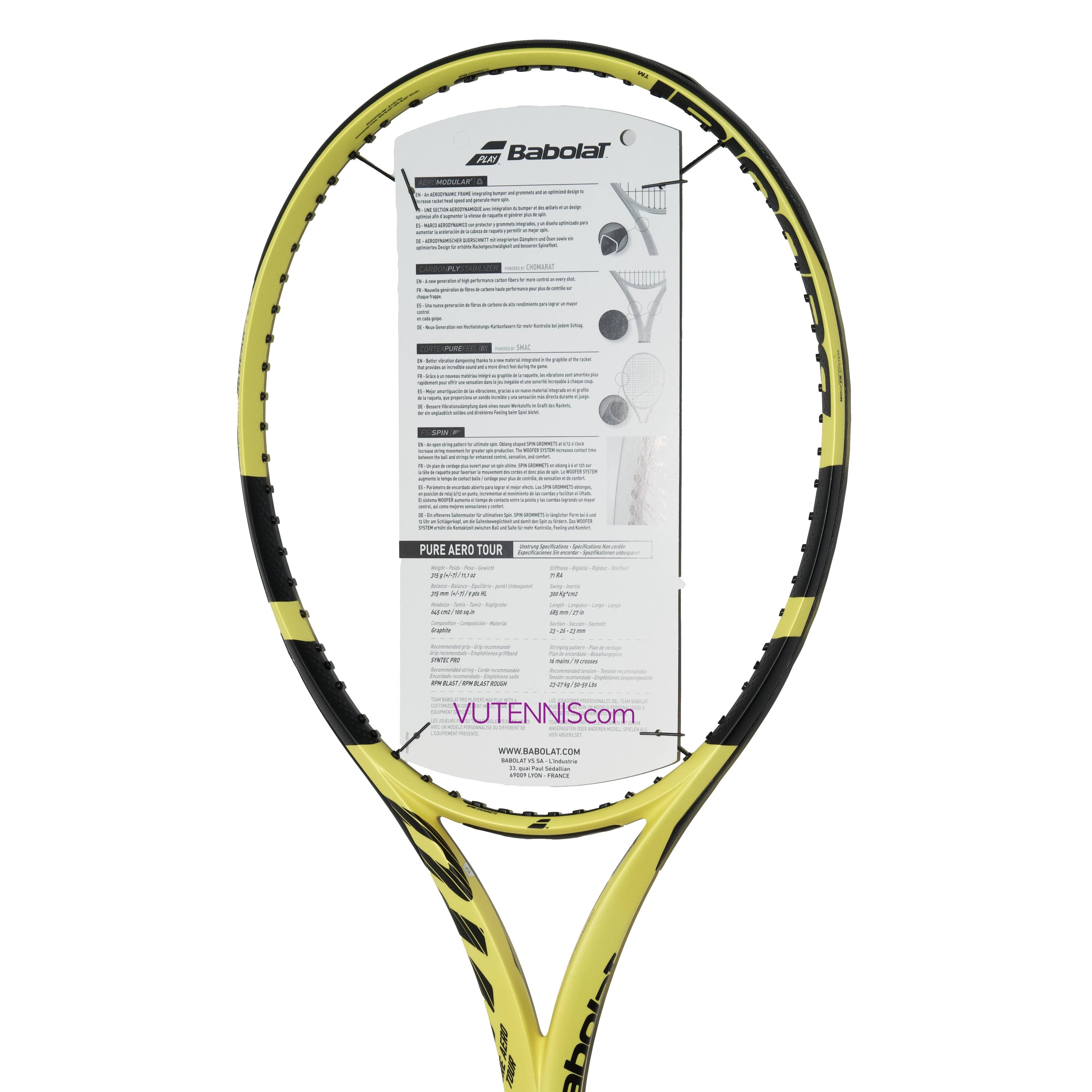Babolat Pure Aero Tour Tennis Racquet 2019 - 4 1/8x22