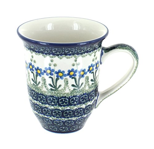 Blue Rose Polish Pottery Peacock Swirl Large Coffee Mug