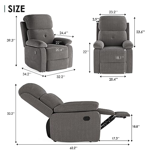 Manual Recliner Chairs for Adults for Living Room Small Spaces, Sand