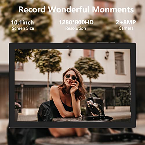 Tablet 2 in 1 Tablets 10 inch Android 14 Tablet Set with Keyboard Case Mouse Stylus Film, 8GB+64GB Tablets 10.1