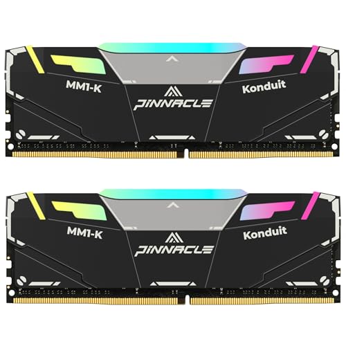Timetec Pinnacle Konduit RGB 16GB KIT(2x8GB) DDR4 3600MHz PC4-28800 CL18-22-22-42 XMP2.0 Overclocking 1.35V Compatible for AMD and Intel Desktop Gaming PC Memory Module RAM - Black