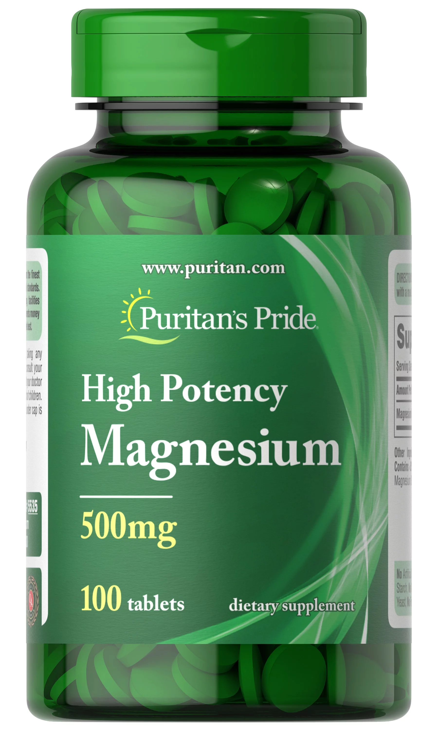 Puritan's Pride Magnesium Tablets, 500mg, 100 Ct