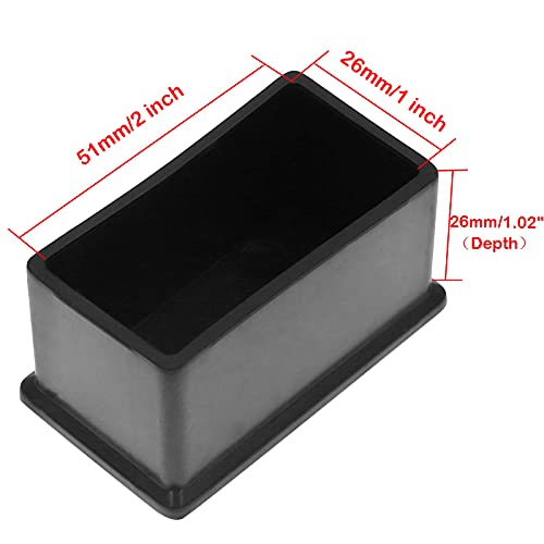 20Pcs Rectangle Rubber Furniture Leg Caps (3/4