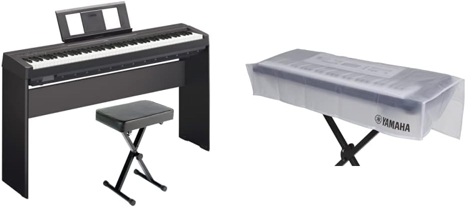 YAMAHA P45 88-Key Weighted Digital Piano Home Bundle With Wooden Furniture Stand And Bench