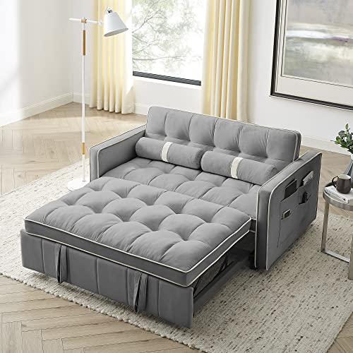 Velvet Sleeper Sofa 54