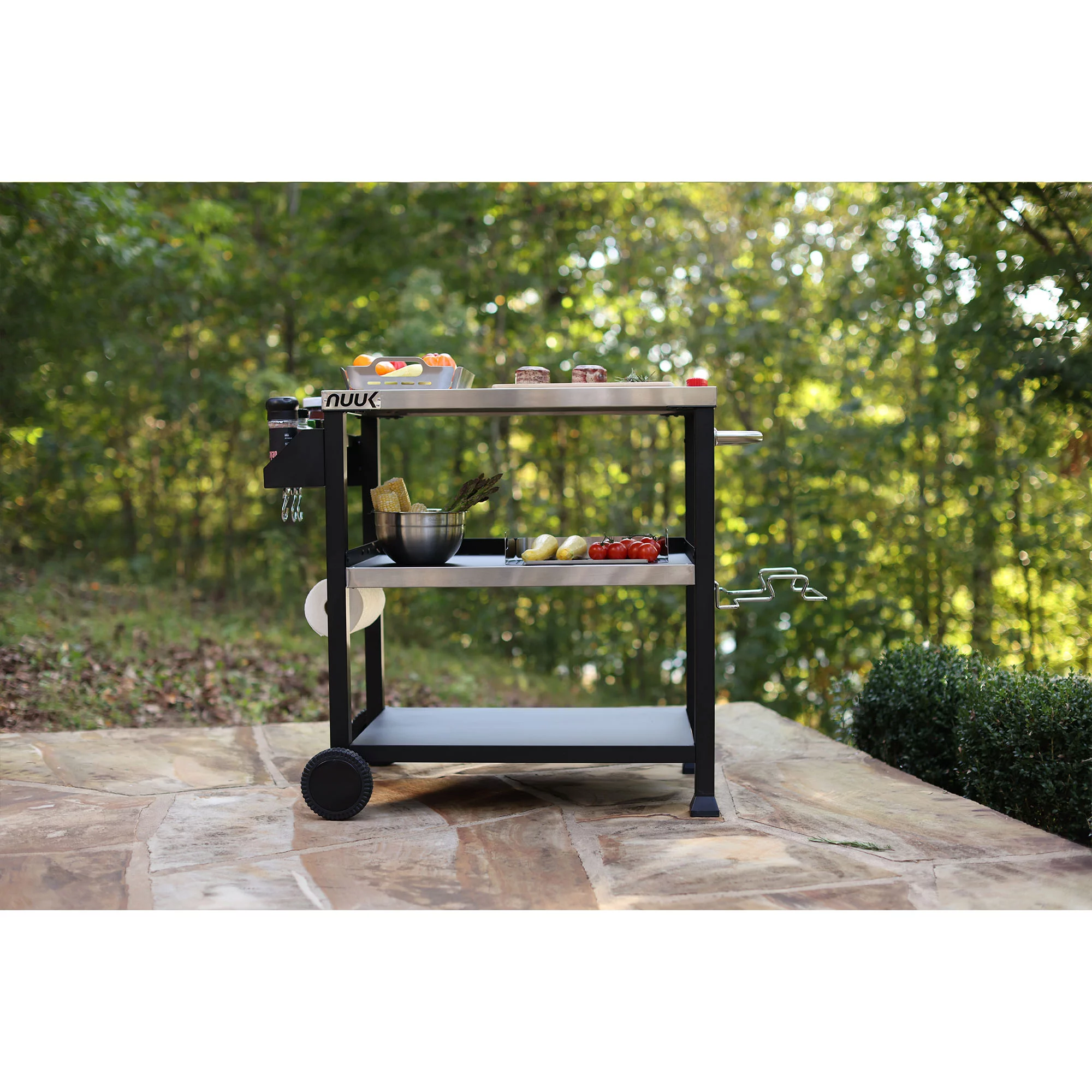 NUUK Three-Shelf Movable Outdoor Dining Cart Table, 20