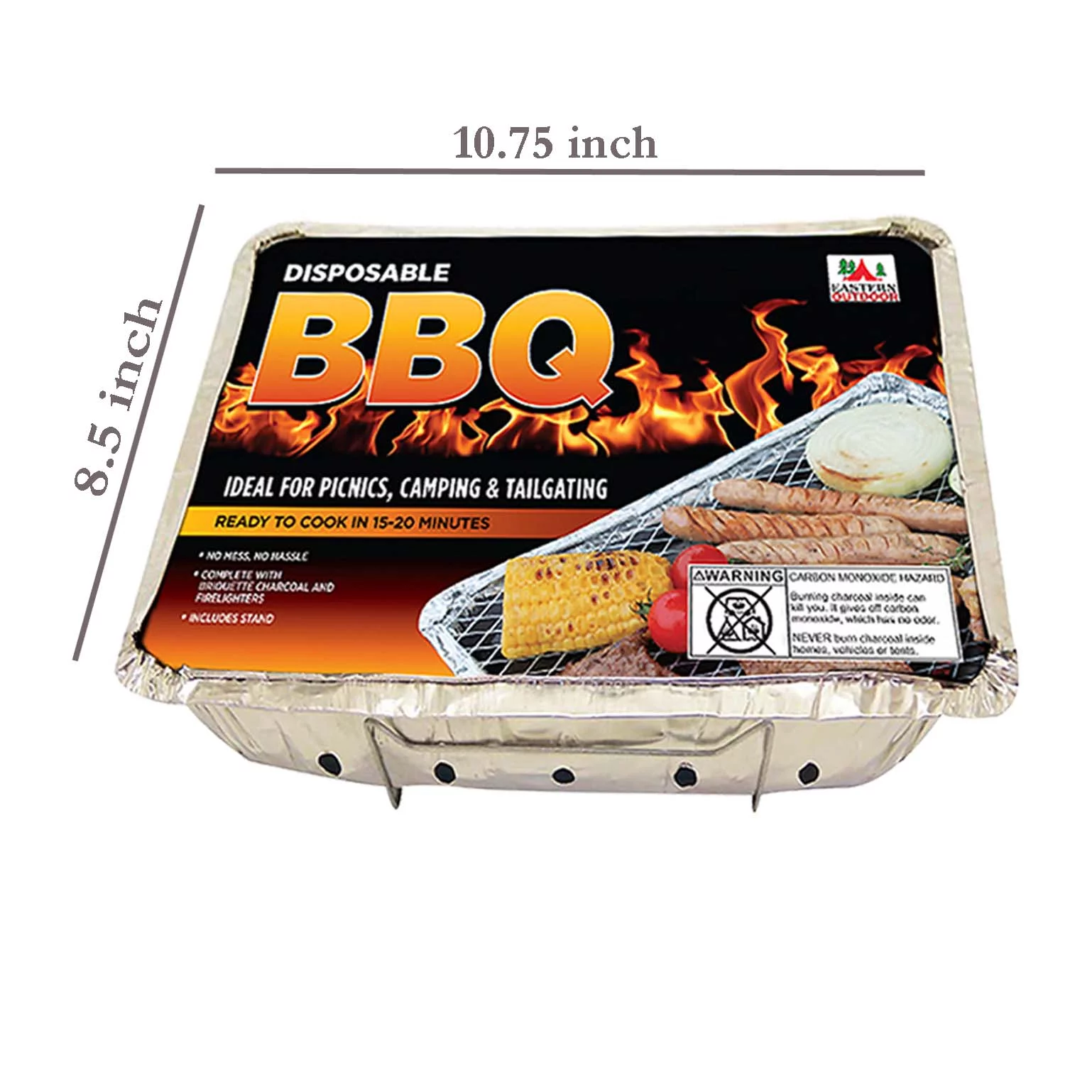 Disposable Grill BBQ 3 Pack: Aluminum Portable Disposable Charcoal Grills, Great for Grilling On The Go,  8.5 X 10.75 inch each