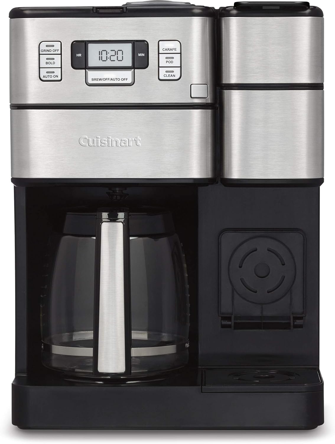 Cuisinart SS-GB1 Coffee Center Grind & Brew Plus, Built-in Coffee Grinder, Coffeemaker and Single-serve Brewer, Black/Silver
