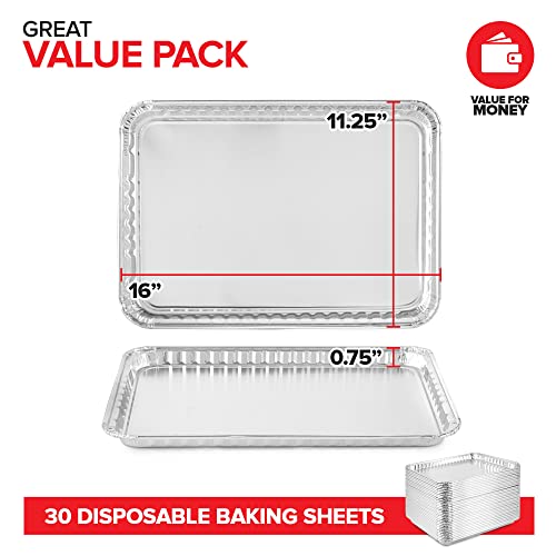 Stock Your Home Aluminum Pans Cookie Sheet Baking Pans Disposable Aluminum Foil Trays - Reusable and Durable Nonstick Baking Sheets – Disposable Cookie Sheet Foil Pans