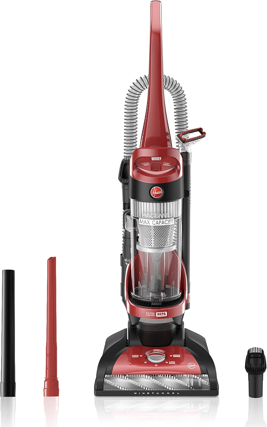 Hoover Windtunnel Max Capacity Upright Vacuum Cleaner with HEPA Media Filtration, UH71100, Red