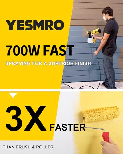 Paint Sprayer,700W HVLP Electric Spray Paint Gun with 10 Pack Paint Strainers/Sprayer Cup Liners,Adjustable Spray,for House Painting Home Interior Exterior Furniture (43 Fl Oz)