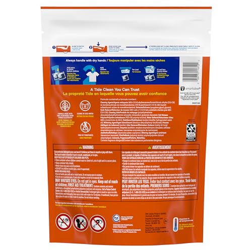 Tide Power PODS Plus Ultra OXI White and Bright Laundry Detergent, 45 Count, Advanced Stain Removal and Whitening Power