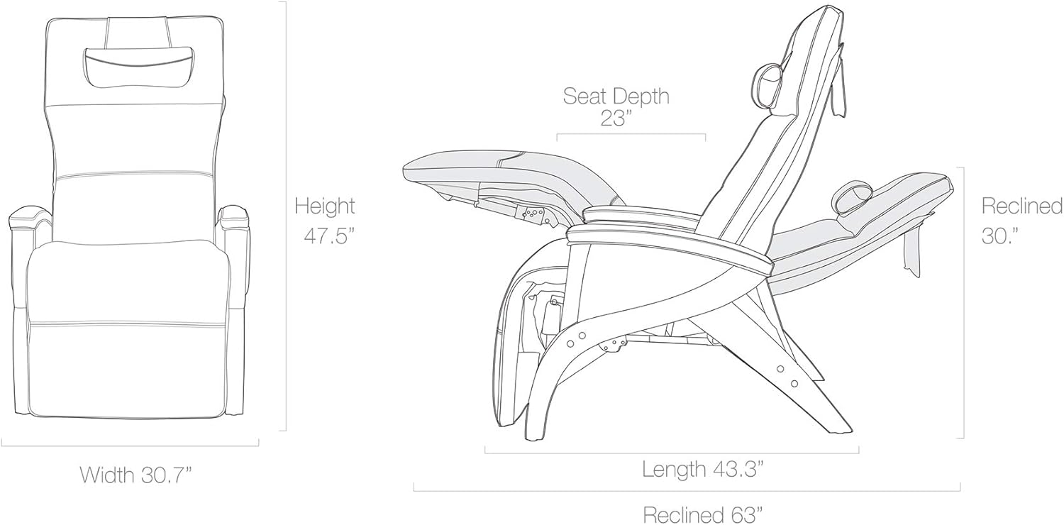 Svago ZGR Newton - The Ultimate Leather Zero Gravity Recliner (Pepper)