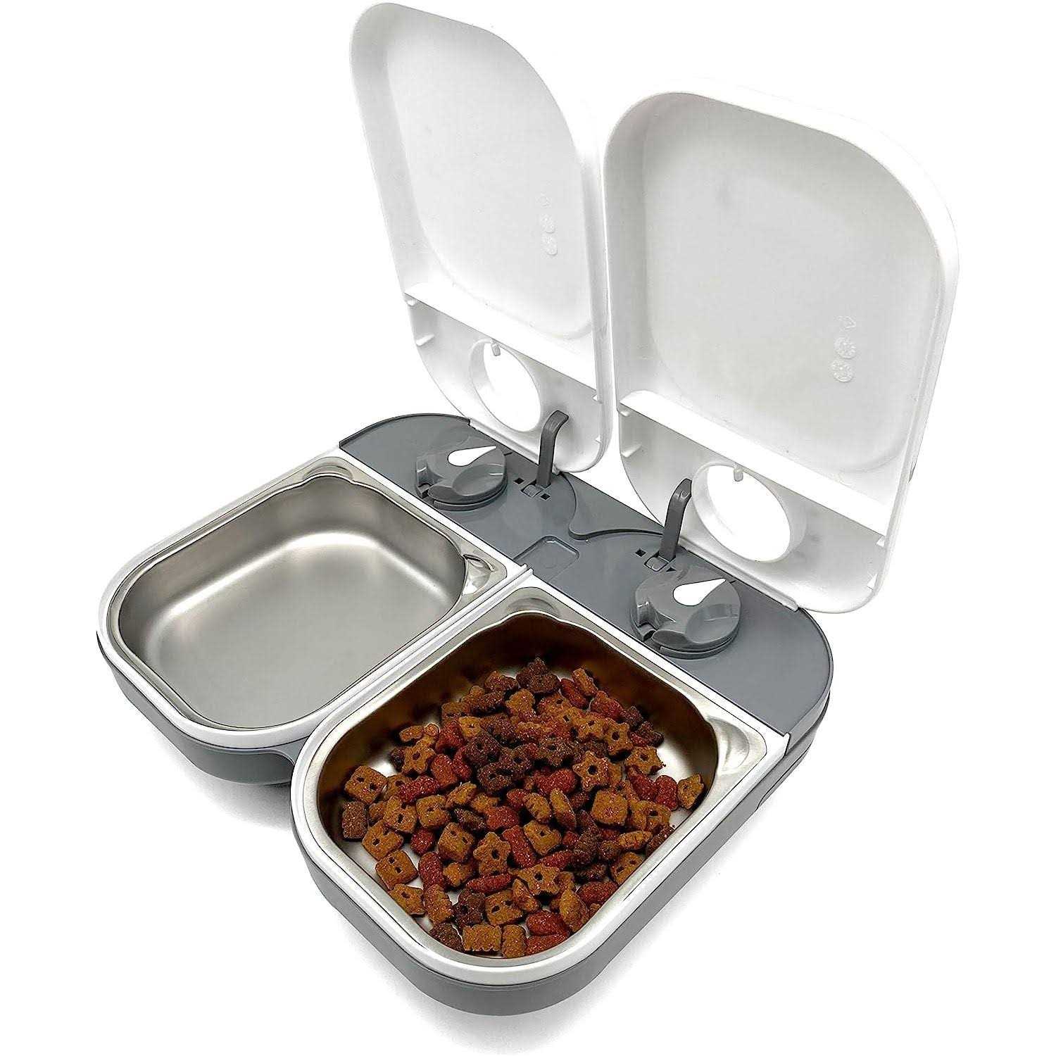 Closer Pets Two-Meal Automatic Pet Feeder with Stainless Steel Bowl Inserts - Pet Supplies online store