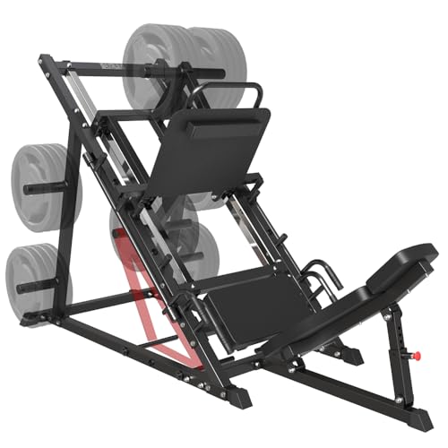 SPART Leg Press Machine with Calf Block, Professional Adjustable Leg Machine with Resistance Band Pegs and Plate Storages, Heavy Duty Workout Equipment for Leg Strength Training Home Gym