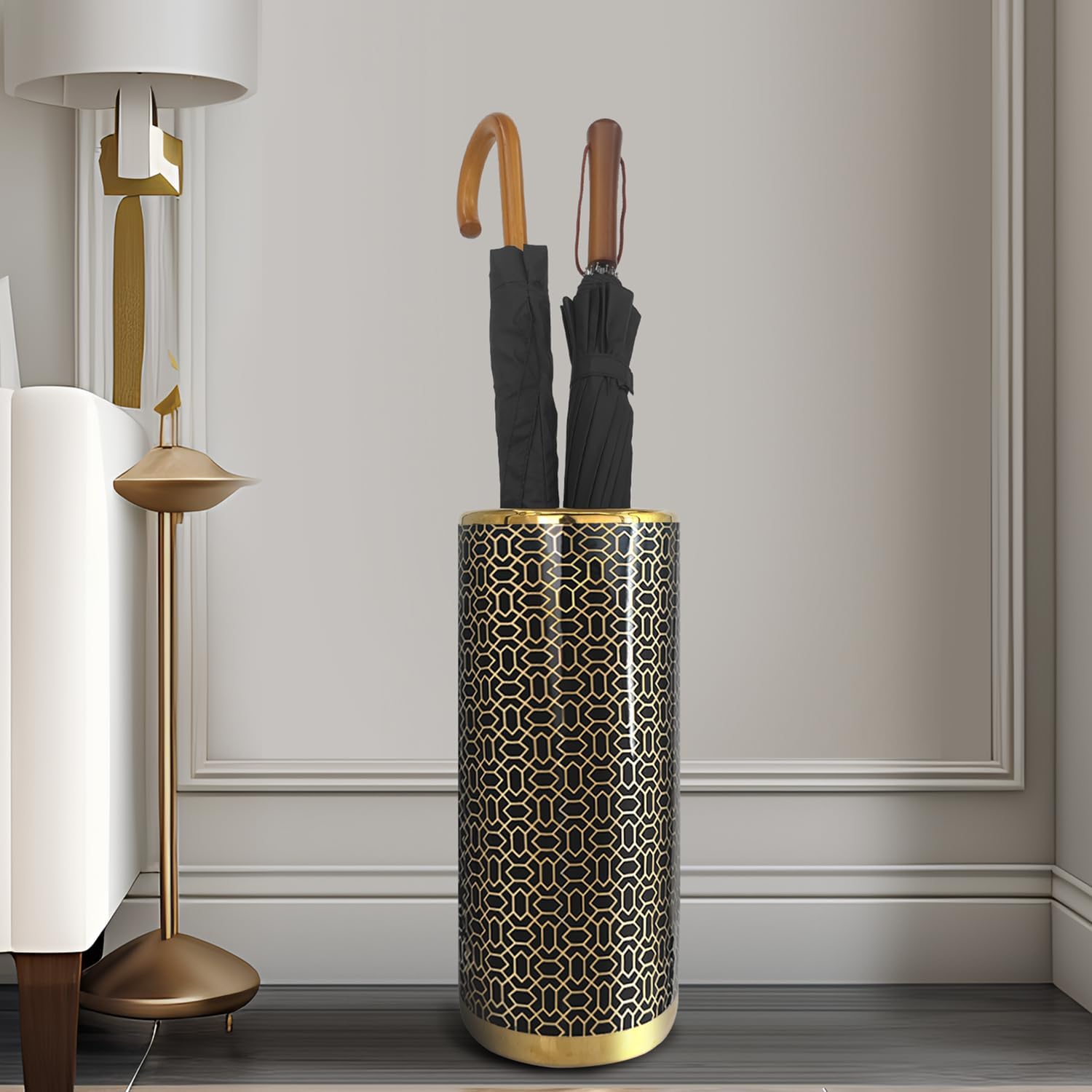 Minimalist Luxury Ceramic Umbrella Stand Umbrella Holder Vase for Umbrella Canes Walking Sticks Entryway Indoor 18