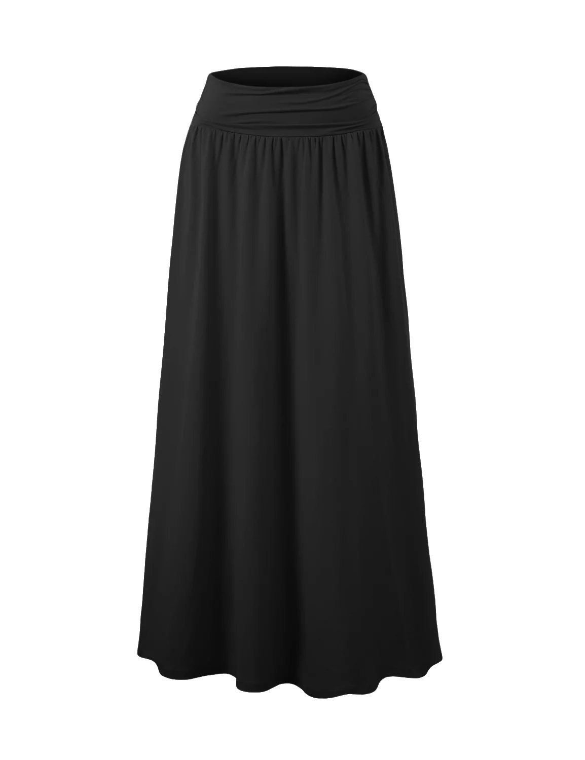 Doublju Women's Flowy Flared Comfy Maxi Skirt (Plus Size Available)