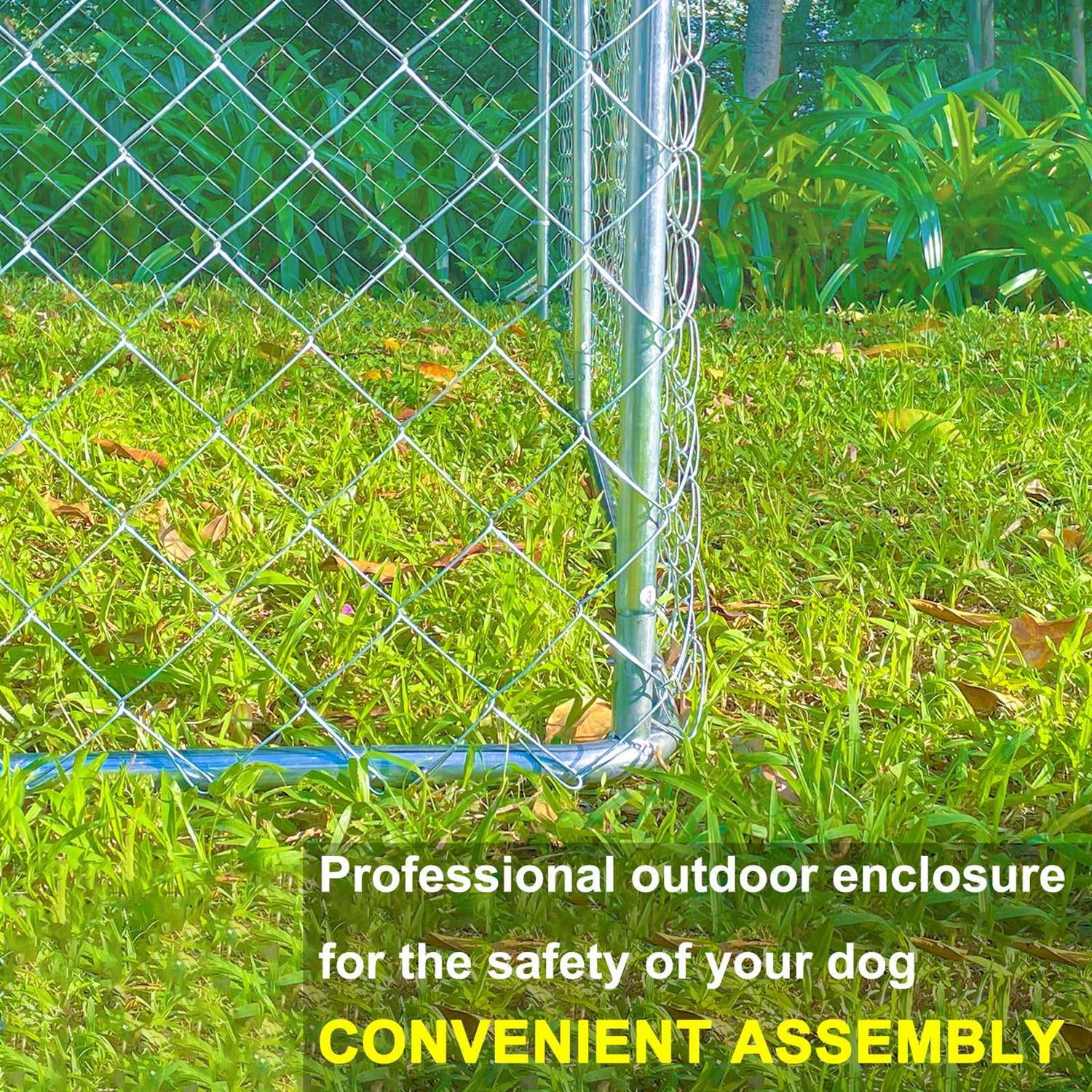 10ft x 10ft Dog Kennel Outdoor Metal Playpen Large Dog Cages for Large Dogs Run Outside Exercise Pet Fences with Roof for Yard - Pet Supplies online store