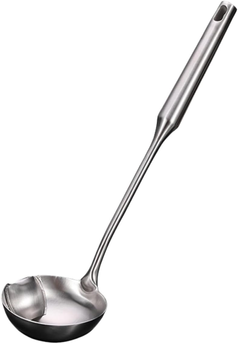 1pc Stainless Steel Oil Spoon Long Handle Scoop Fat Separator Soup Colander Spoon Metal Spoons Japan Food Metal Colander Oil Separator Spoon Kitchen Fine Mesh Grease