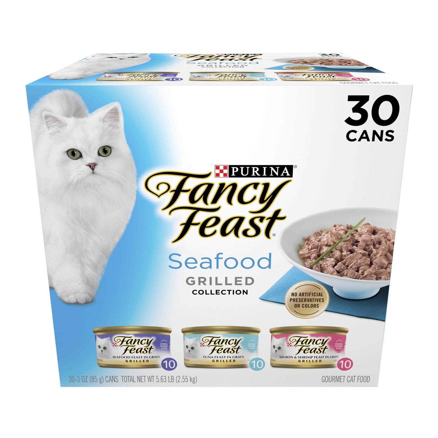 Purina Fancy Feast Gravy Wet Cat Food Variety Pack Seafood Grilled Collection - Pet Supplies online store