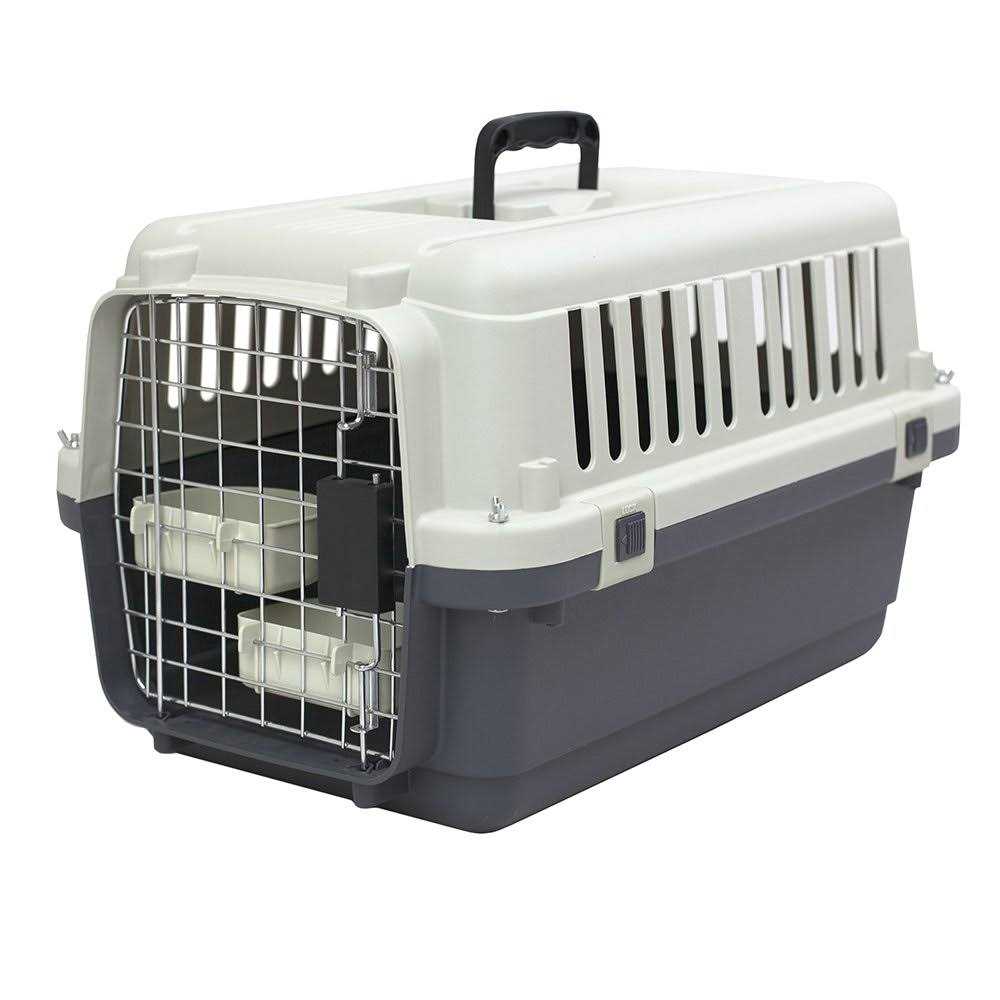 Sportpet Designs Plastic Kennels Rolling Plastic Wire Door Travel Dog Crate - Pet Supplies online store