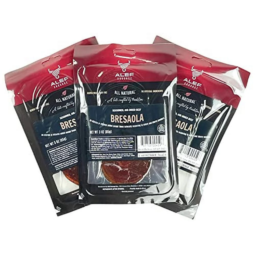 Uncured Bresaola seasoned Air Dry Beef (3 packages / 3 oz. each) NITRATE FREE, NITRITE FREE, MSG FREE, DAIRY FREE, GLUTEN FREE