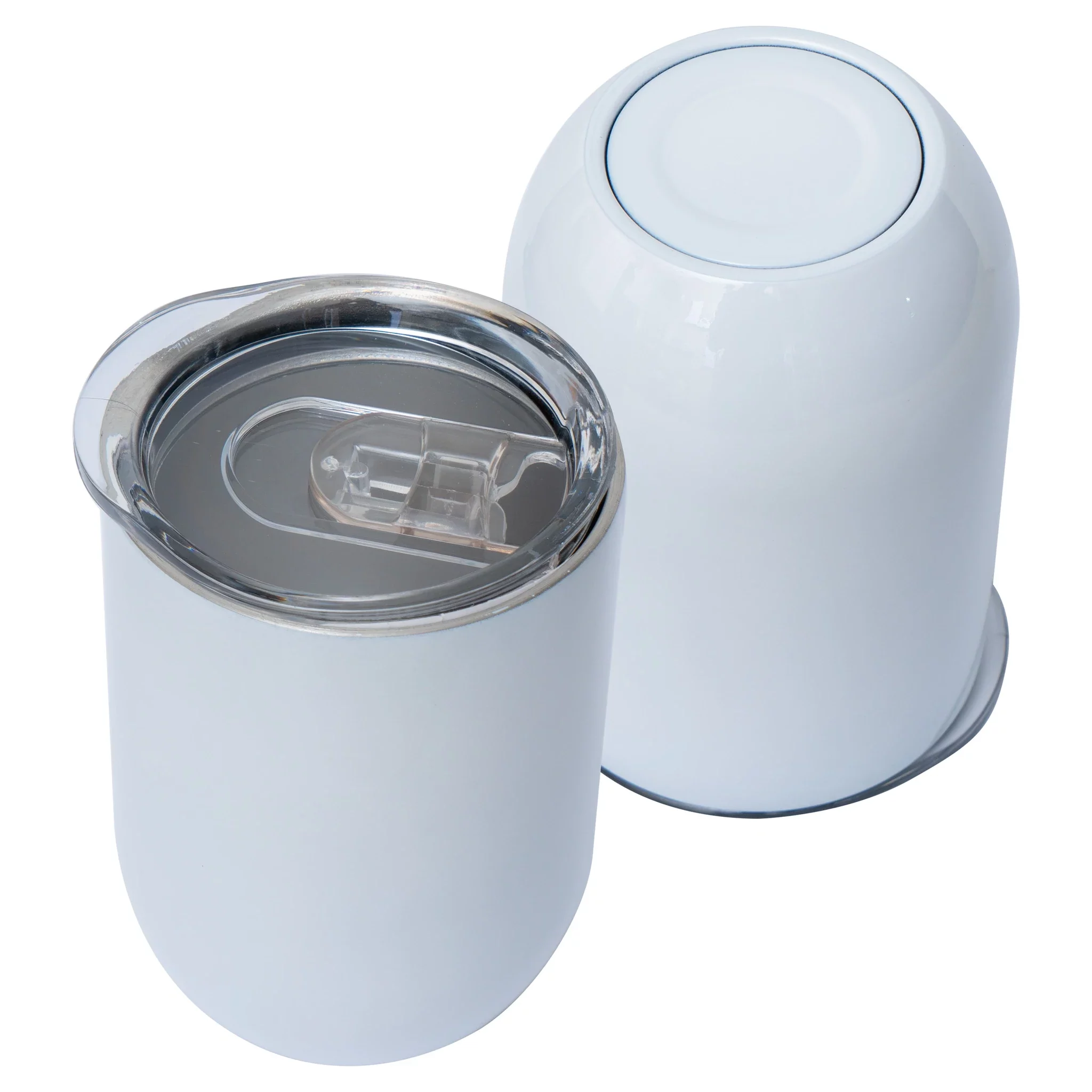 Makerflo 12oz Stright Wine Sublimation Blank Stainless Steel Insulated Travel Tumbler with Splash Proof Lid , for Tea, Wine, Water, Hot Cold Drink, Heat Transfer Vinyl DIY Gifts, 25 Pc, White Color