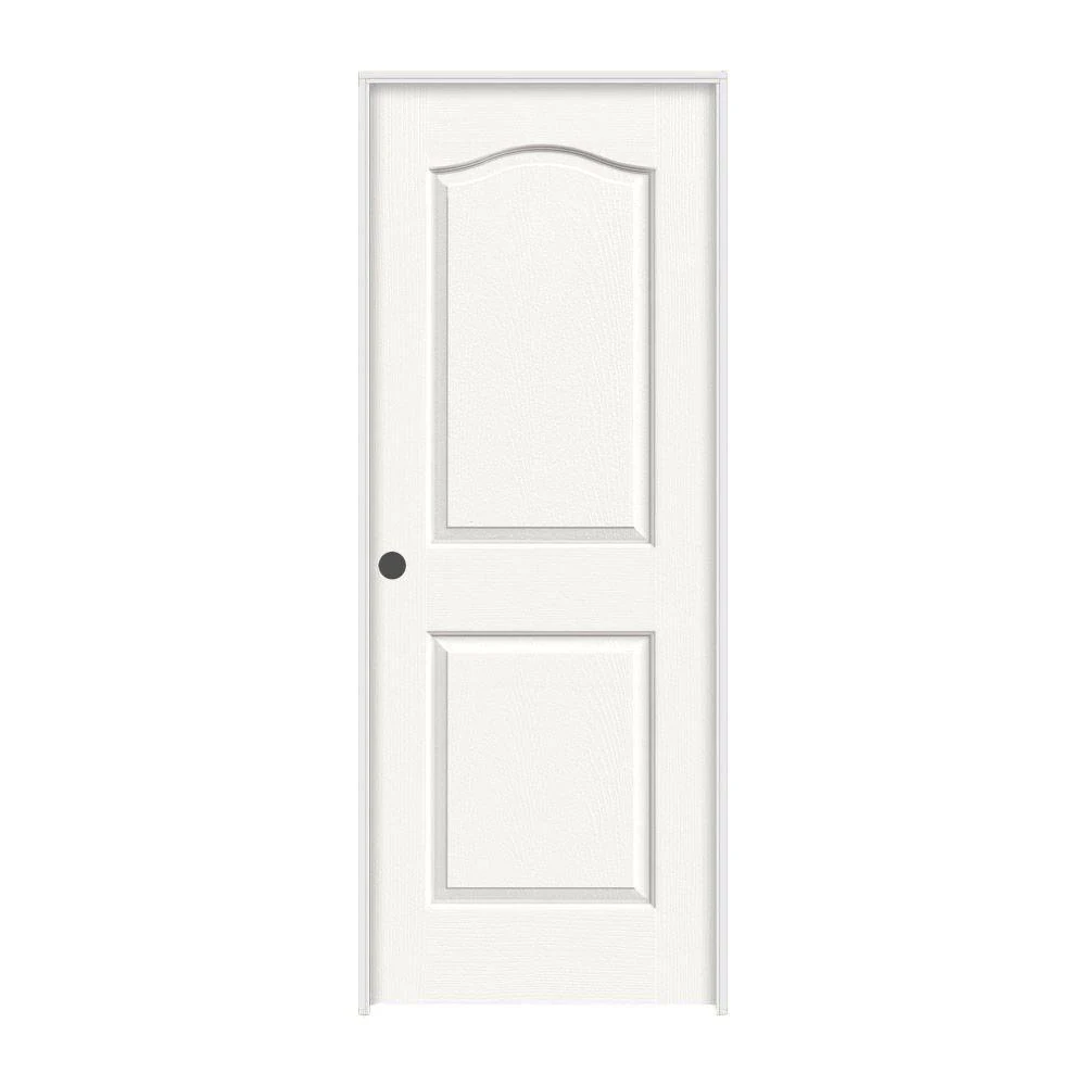 JELD-WEN 28 in. x 80 in. Camden White Painted Right-Hand Textured Molded Composite MDF Single Prehung Interior Door