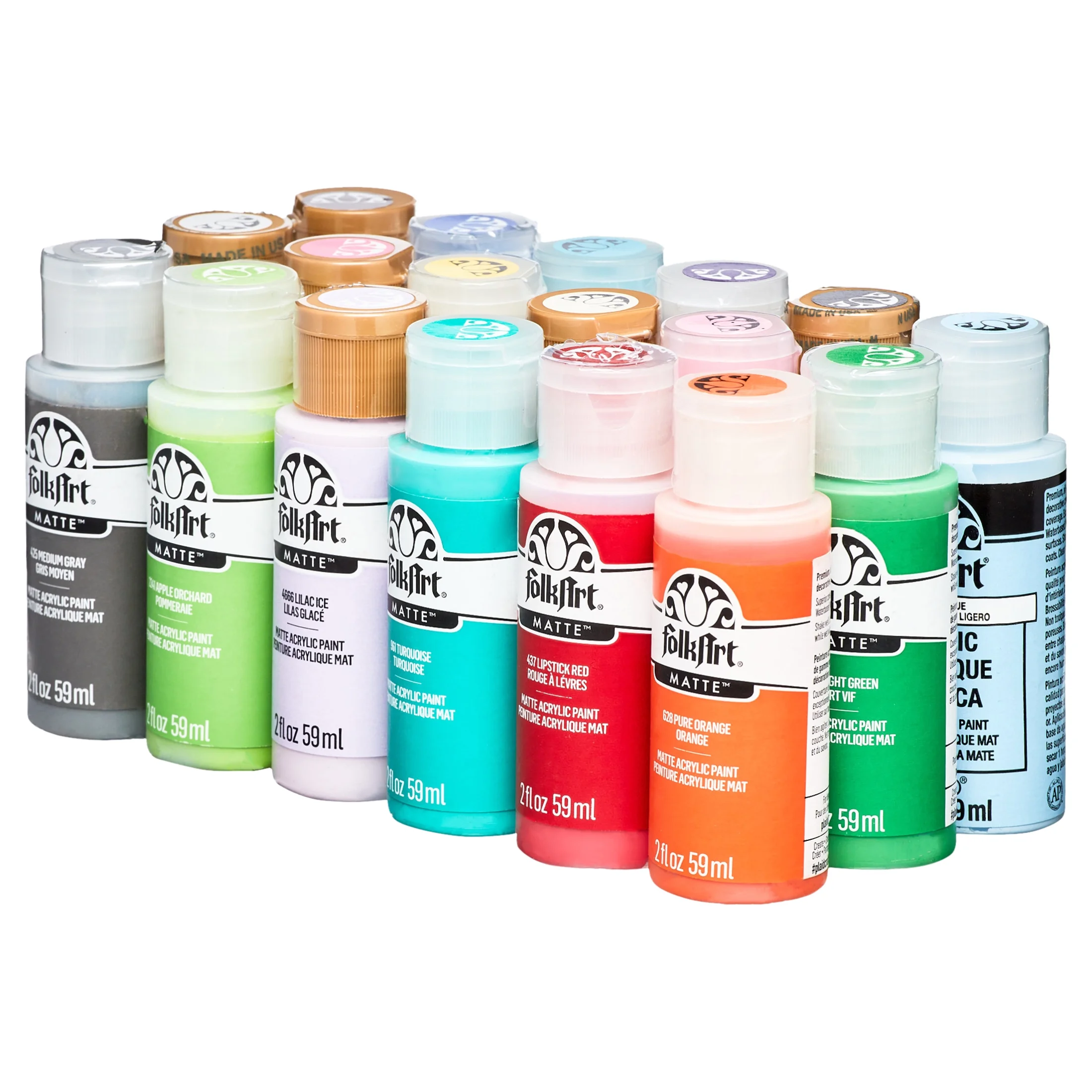 FolkArt 2 oz Multi-color Matte Acrylic Craft Paint (18 Pieces)