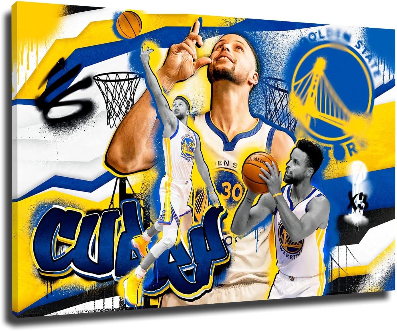 Stephen Curry Poster Basketball Posters 2022 Super Star Poster Canvas Wall Art Decoration for Living Room NOUCAN (16x24