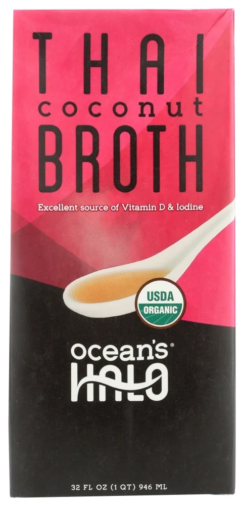 Oceans' Halo Organic Thai Coconut Broth, Soup Mix, 32 oz Pack Of 6