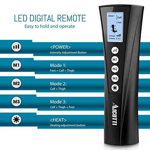 Air Compression Leg Massager Circulation, Christmas Gifts for Women, Men, Mom, Dad, Mothers Day, Fathers Day, 3 Intensities,3 Heating & 3 Modes Foot Massager for Edema, Swelling,Varicose Veins