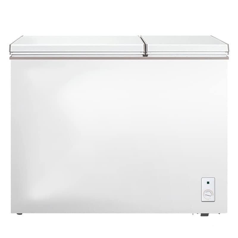 Chest Freezer 7.7 Cu.ft Double Door Deep Freezers with Removable Baskets,with 7 Temperature Settings, Perfect for Homes, Garages, Basements, RVs, White