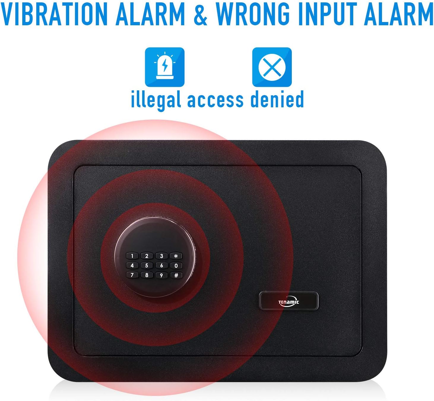 Tenamic Safe Box 0.85 Cubic Feet Electronic Digital Security Box, Keypad Lock Box Cabinet Safes, Solid Alloy Steel Office Hotel Home Safe, Black