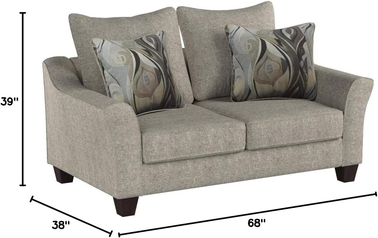 Roundhill Furniture Pillowback Loveseat