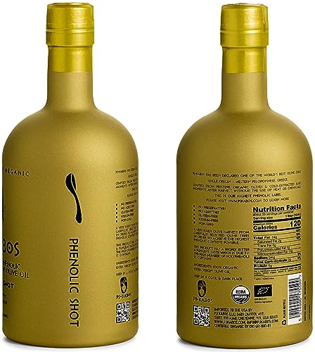 P.J. KABOS 2024/25 Harvest, Extremely High Phenolic (1000+ mg/kg), USDA Organic Greek Extra Virgin Olive Oil, Kosher, Greece, Cold Extracted, 16.9oz Bottle, PJ KABOS “Family Reserve Organic - Phenolic Shot”
