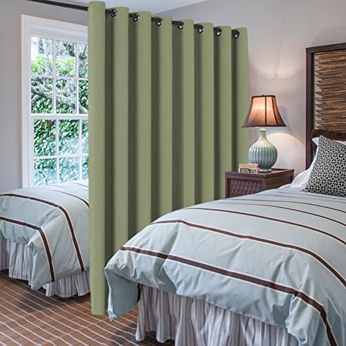 H.VERSAILTEX Blackout Curtain for Living Room Thermal Insulated Window Treatment Curtain Extra Long 96 inch Length Energy Saving Solid Grommet Top Blackout Drape, One Panel, Green Bay, 52