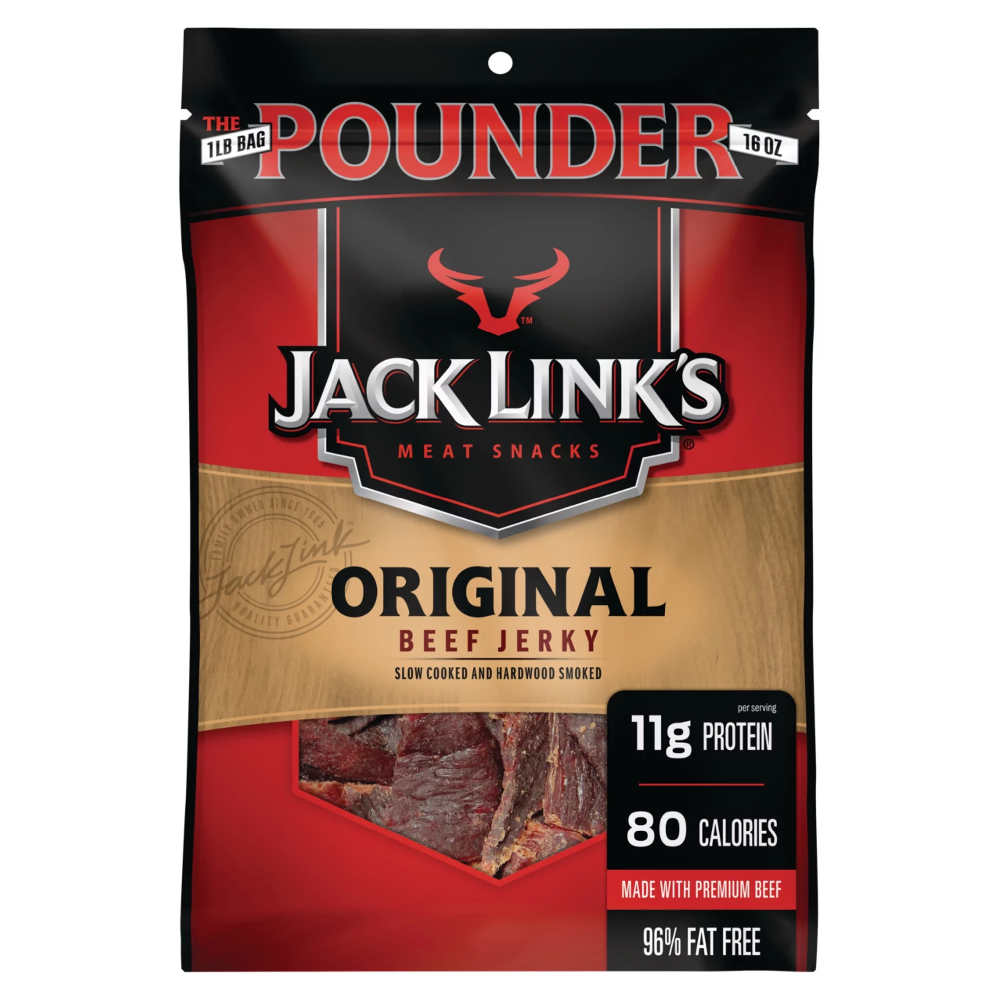 Jack Link?s Beef Jerky Pounder Size, Original, 16oz