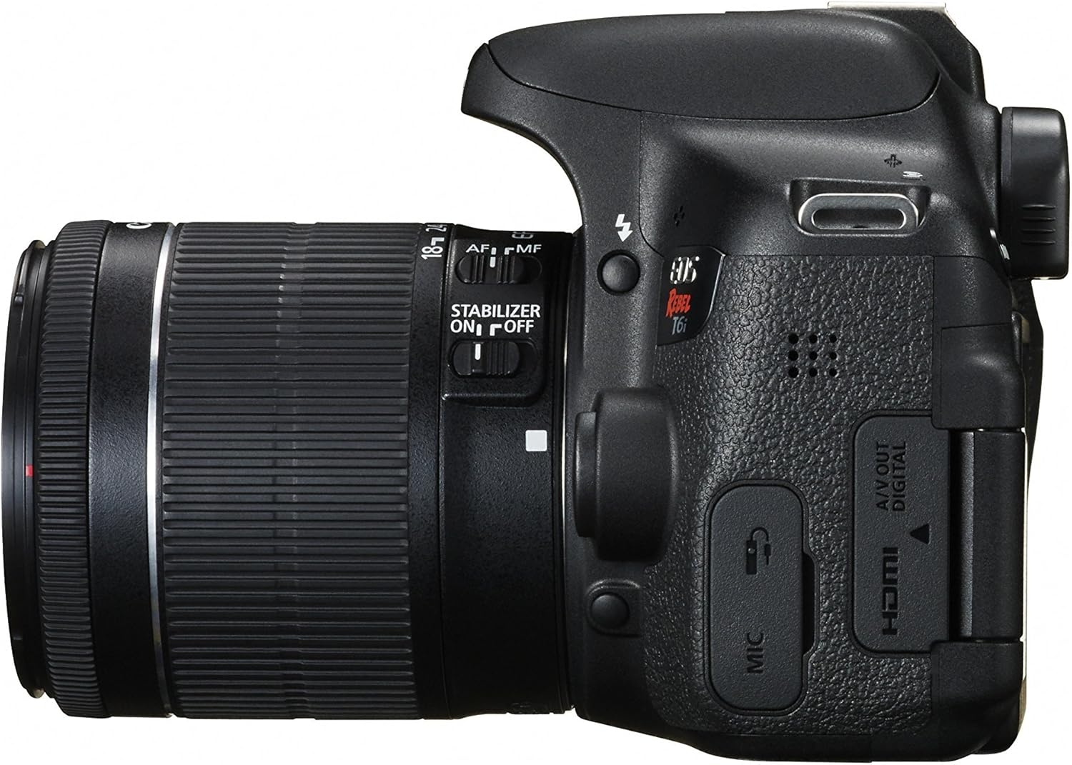 Canon EOS Rebel T6i Digital SLR with EF-S 18-55mm IS STM Lens - Wi-Fi Enabled (Renewed) With 2 Year Warranty