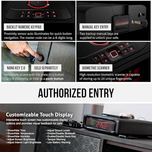VAULTEK DS5i Smart Station™ Biometric Smart Safe with Dual Wireless Phone Charger + Auto Open Drawer + Bluetooth Safe Management (Covert Black)