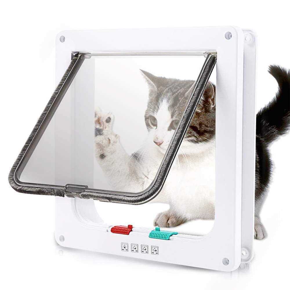 Alpacasso Cat Door 4 Way Locking Cat Flap Door for Interior Exterior Doors - Pet Supplies online store