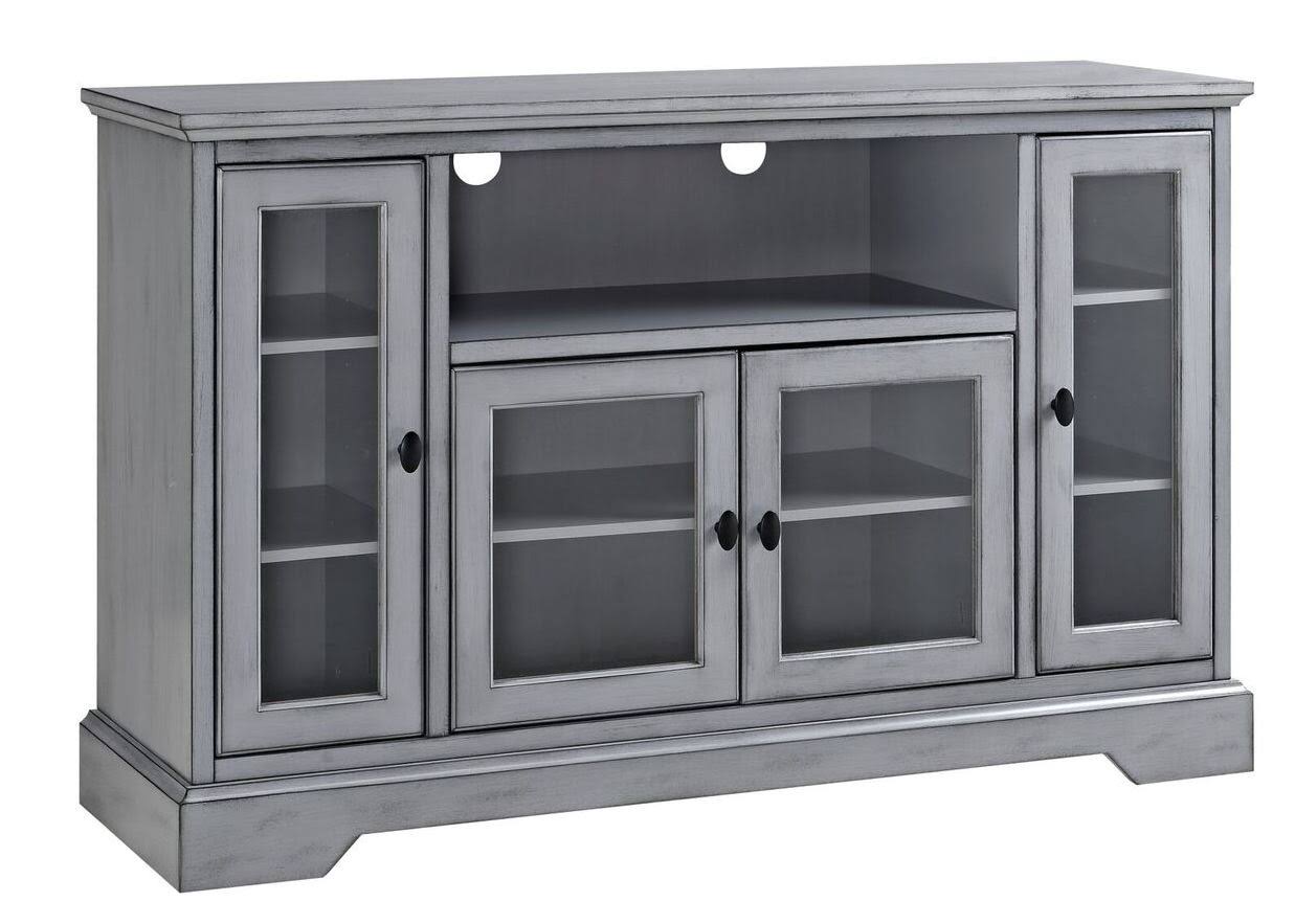 Walker Edison Wood Highboy Storage TV Media Console, Antique Gray, 52x22
