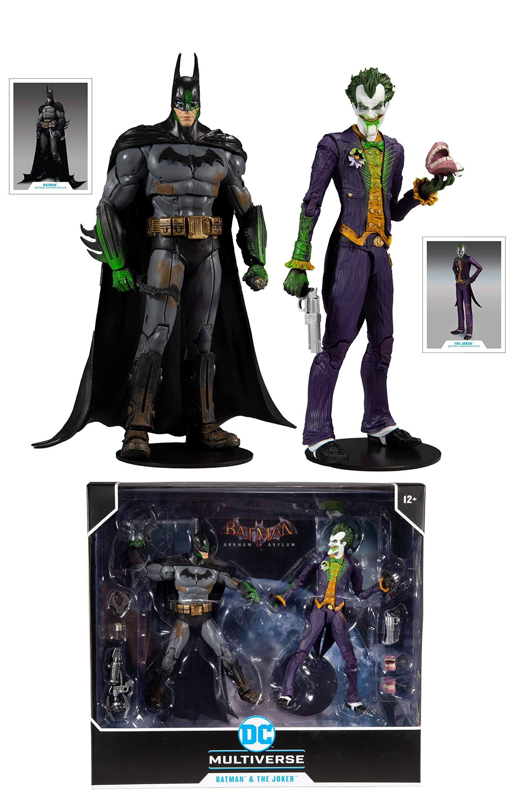 Batman Arkham Asylum Batman u0026 Joker 7x22 Action Figure 2-Pack