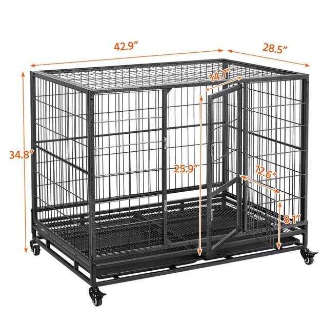 Yaheetech Wheels & Litter Pans Dog Crate - Pet Supplies online store