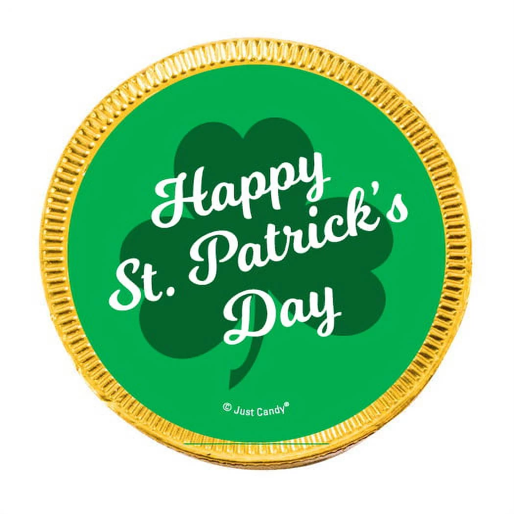 St. Patrick's Day Candy Chocolate Coins with Stickers (84 Pack)